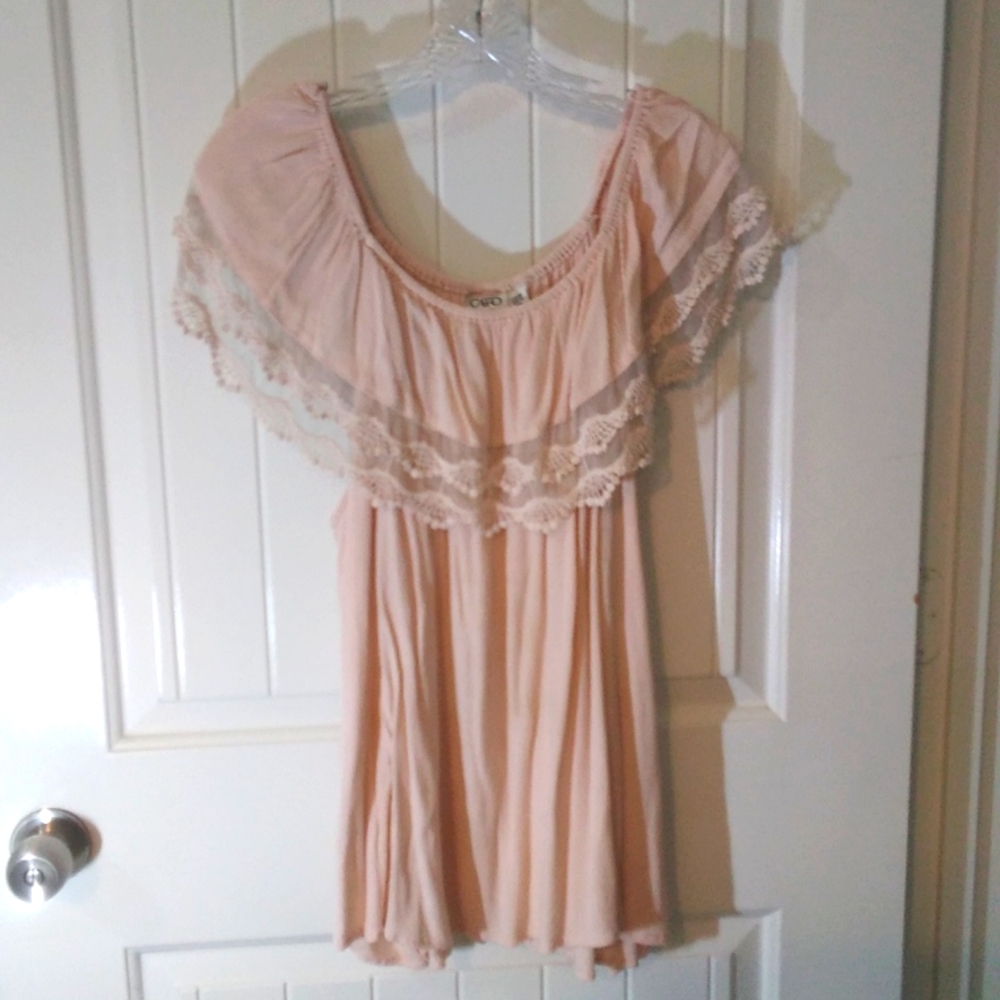 Women's Cato Pink Ruffel Tank